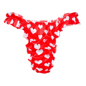 Men's Shiny Ruffled Soft Lingerie Panties / Sissy Bikini Briefs Underwear - EVE's SECRETS